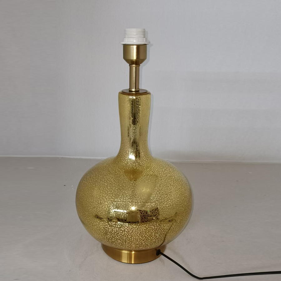 Elevate Spaces with Timeless Gold Glass Table Lamp: Blending Vintage Luxury & Versatile E27 Functionality