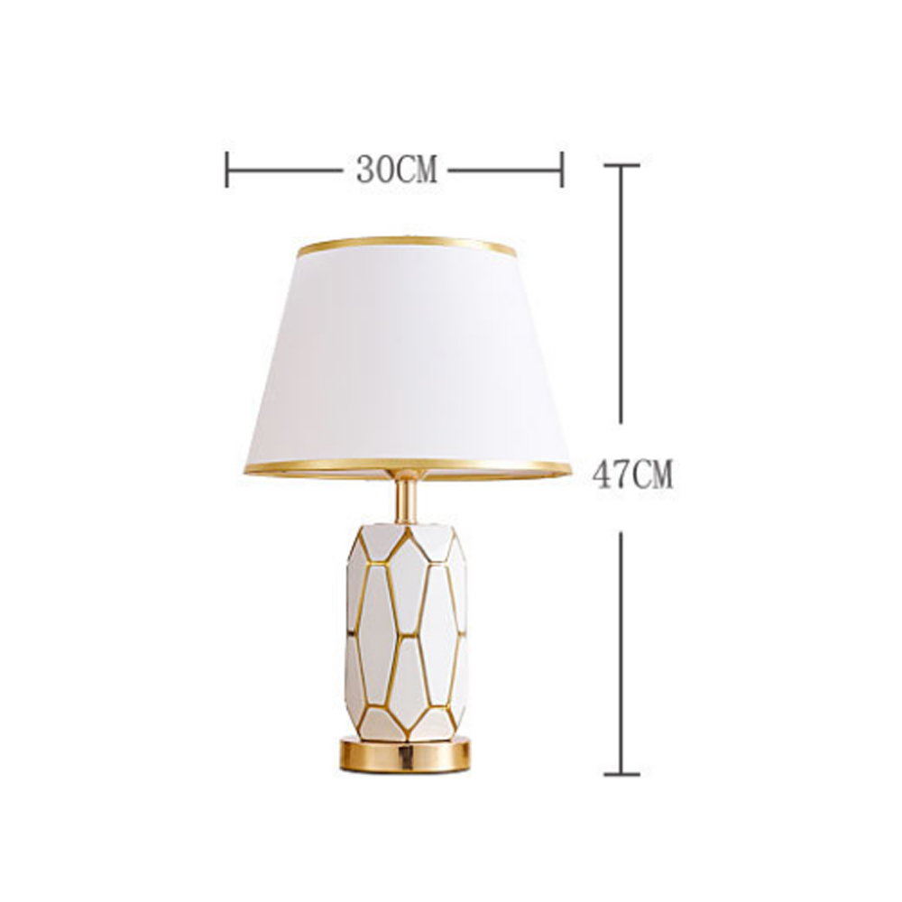Black & White Ceramic Table Lamps with Metal Base - 300×470mm