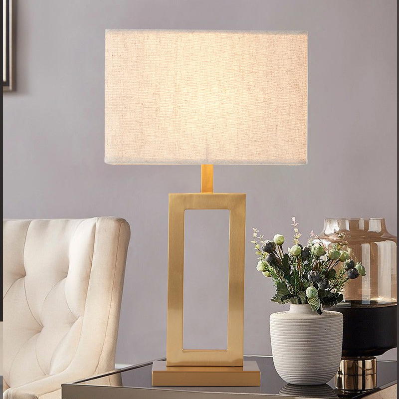 Light Up a Cozy Home Ambiance with Luxury Gold - Metal Table Lamp & White Linen Shade