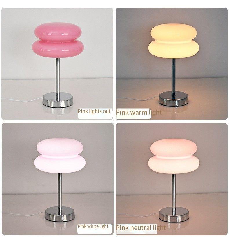 Modern Glass & Iron LED Table Lamp: 3 - Color Changing for Versatile Home Ambiance