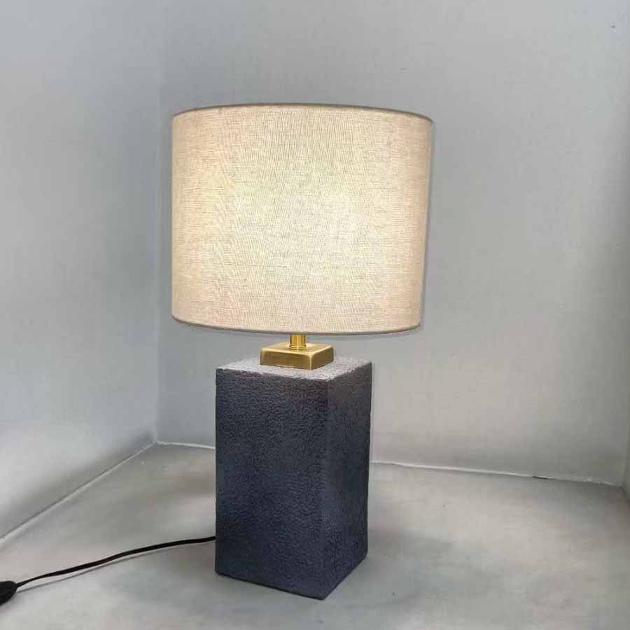 Industrial - Chic Ceramic Base Table Lamp: Blend of Textured Design & Warm Lighting