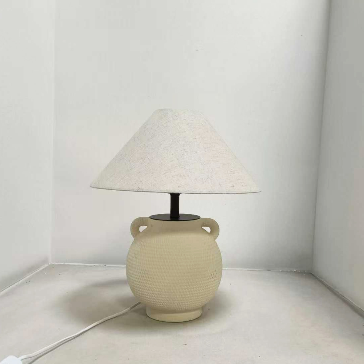 Ceramic Base Fabric Shade Table Lamp - Elegant Home Decor