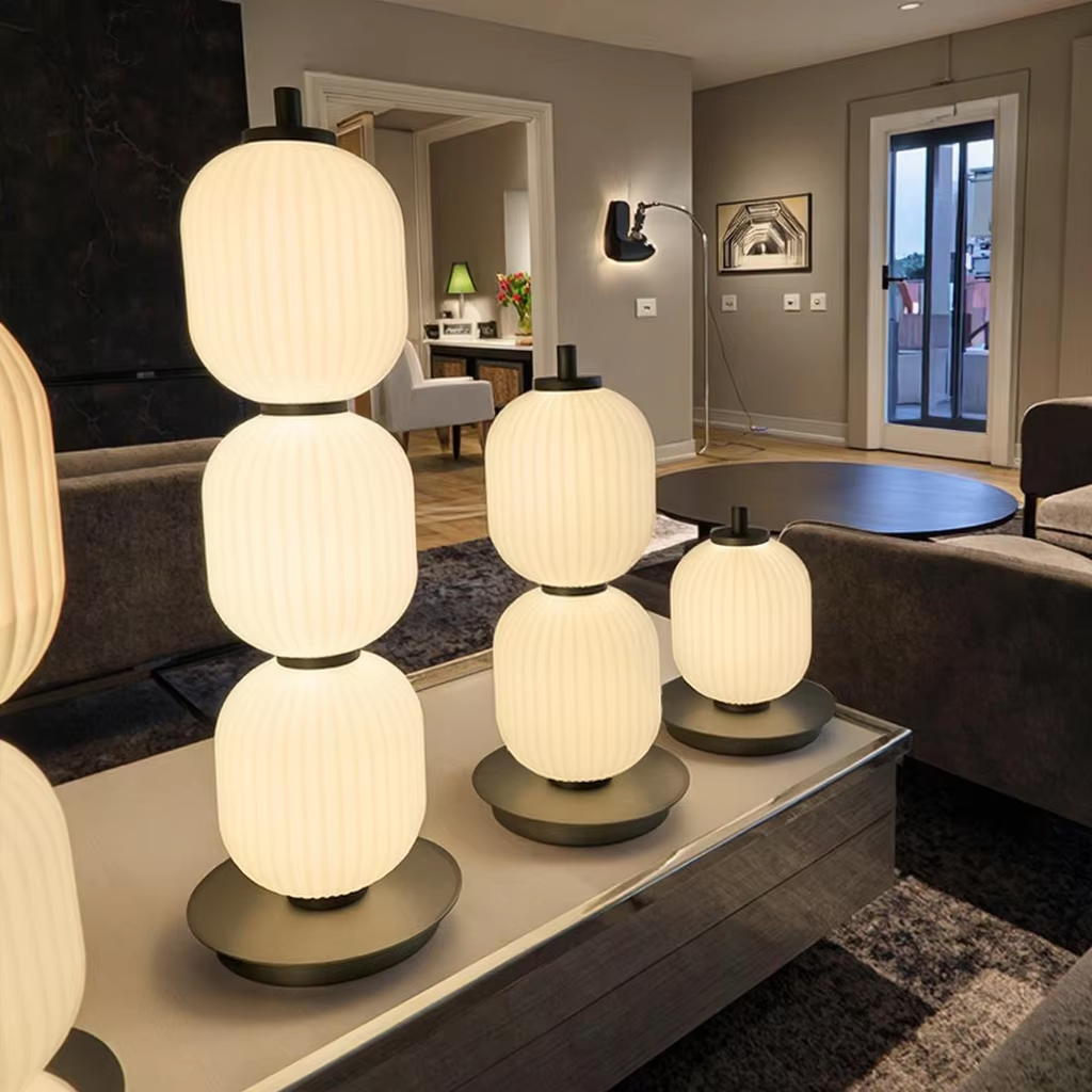 Modern Stacked Glass Table Lamp - A Fusion of Art and Functionality