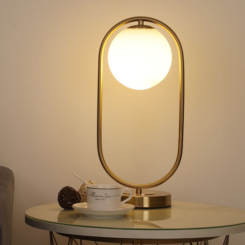 Minimalist Metal and Glass Table Lamp
