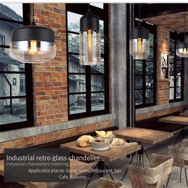 Industrial - Retro Glass Chandeliers: Blend Vintage Charm with Modern Spaces