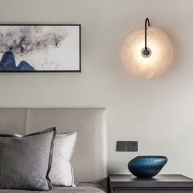 Modern Elegance: Cloud - like Stone & Metal Wall Lamp for Stylish Home Lighting
