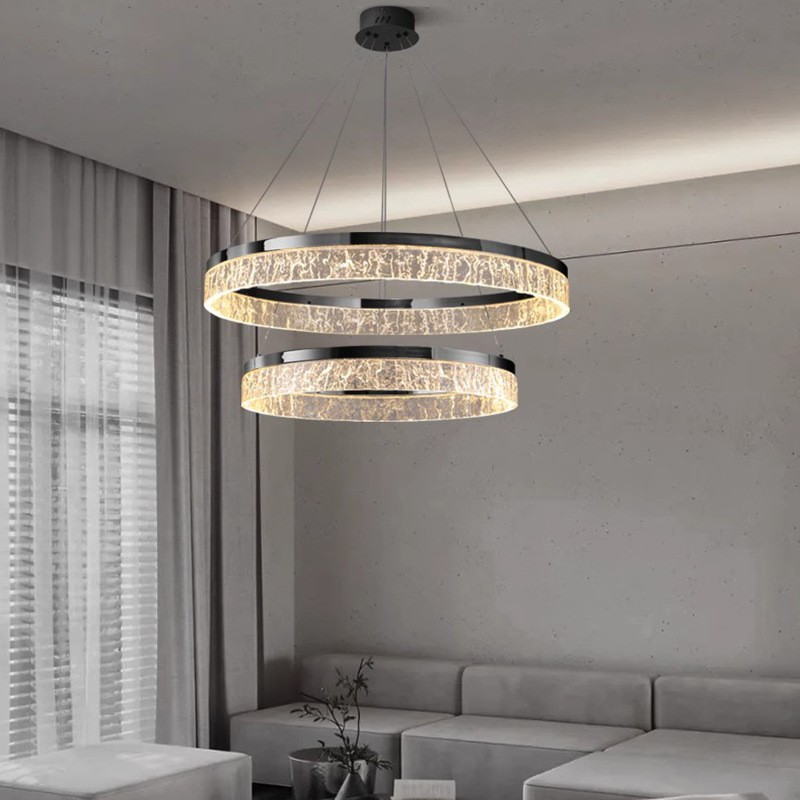 Elevate Spaces with Home Time Lamps' Multi - Tiered Circular LED Chandeliers