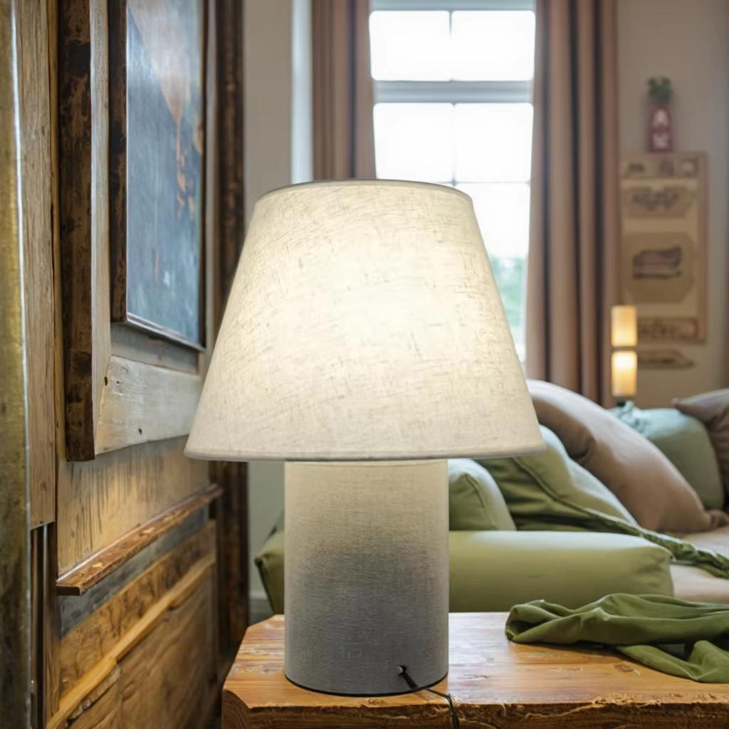 Fabric Shade and Body Table Lamp with E27 Socket