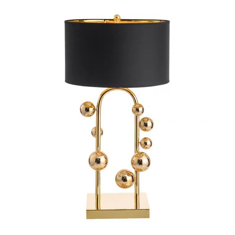Elevate Spaces with Luxe Gold - Sphere Table Lamp: Modern Elegance for Home Decor