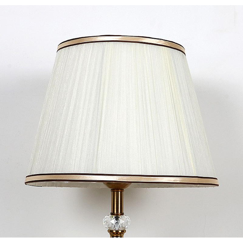 Crystal and Gold - Bronze Table Lamp with Chiffon Shade