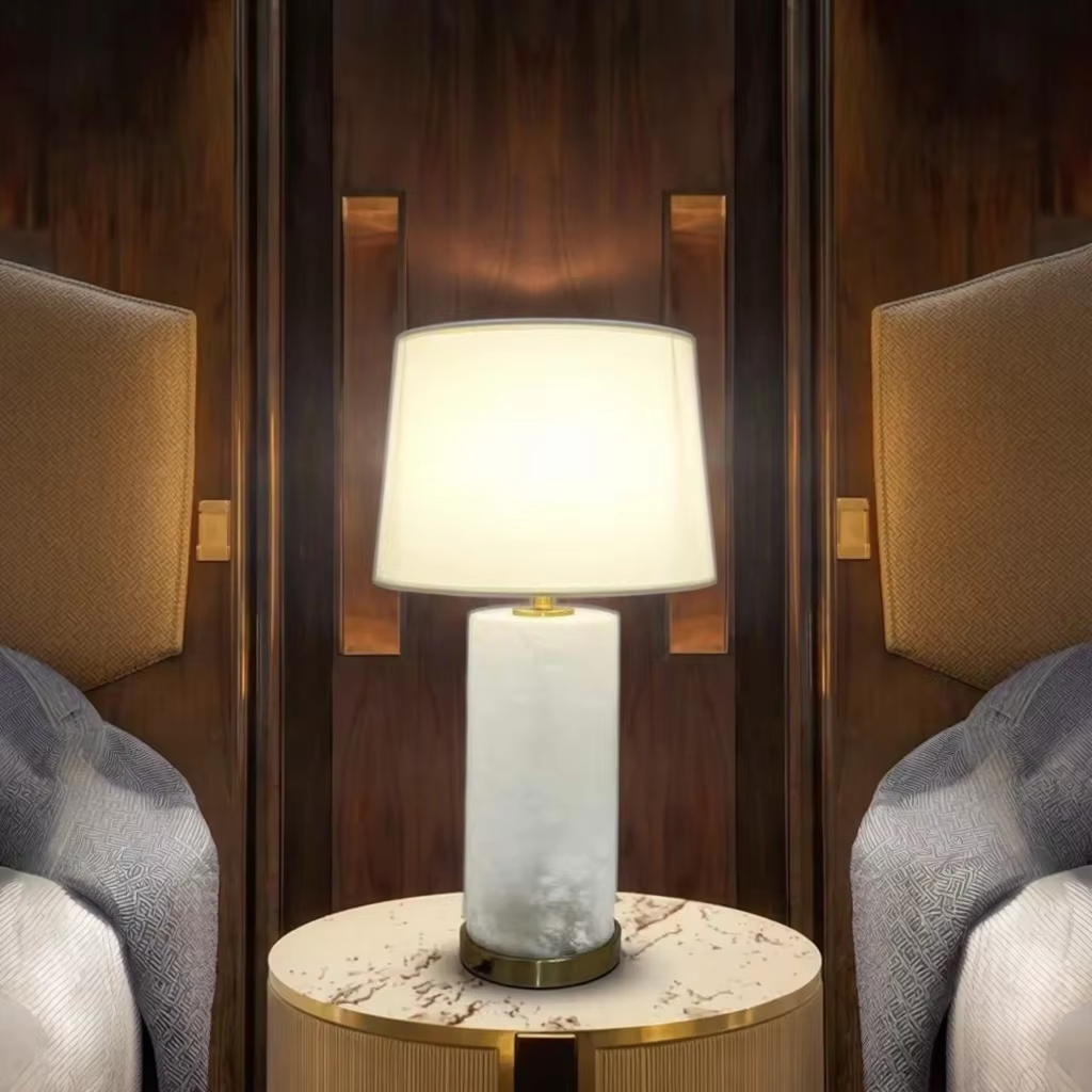 Elegant Cloud - Glass Table Lamp with Golden Metal Base