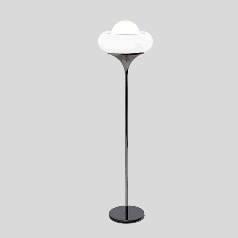 Retro-Futuristic Milky White Glass Table Lamp - A Blend of Nostalgia and Modernity