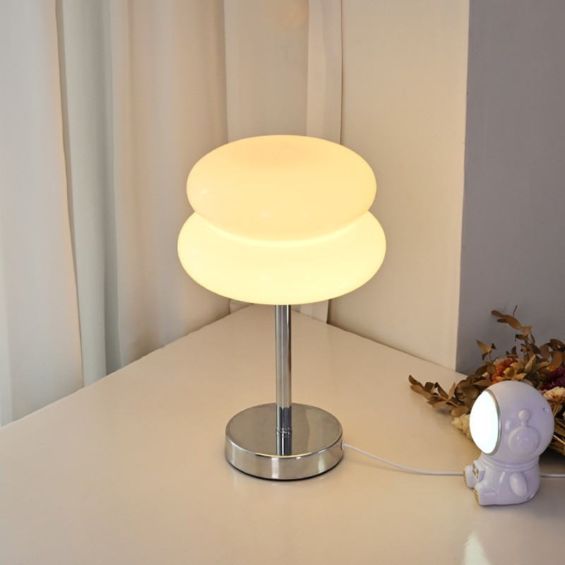 Modern Glass & Iron LED Table Lamp: 3 - Color Changing for Versatile Home Ambiance