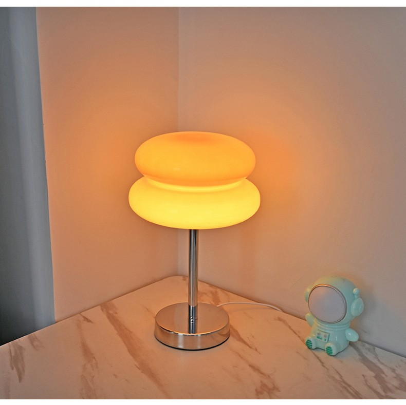 Modern Glass & Iron LED Table Lamp: 3 - Color Changing for Versatile Home Ambiance