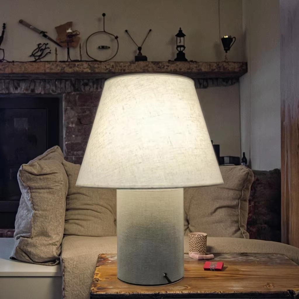 Fabric Shade and Body Table Lamp with E27 Socket