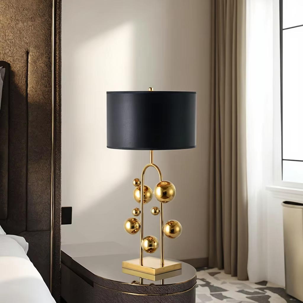 Elevate Spaces with Luxe Gold - Sphere Table Lamp: Modern Elegance for Home Decor