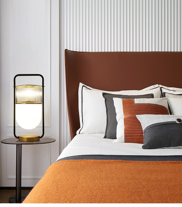 Modern Elegance: Dual - Shade Table Lamp with Metal Handle & Base