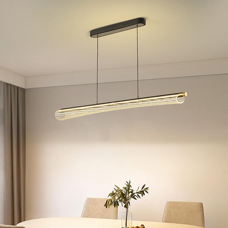 Modern Minimalist Linear Chandelier: Spatial Aesthetics of Intertwined Light and Shadow