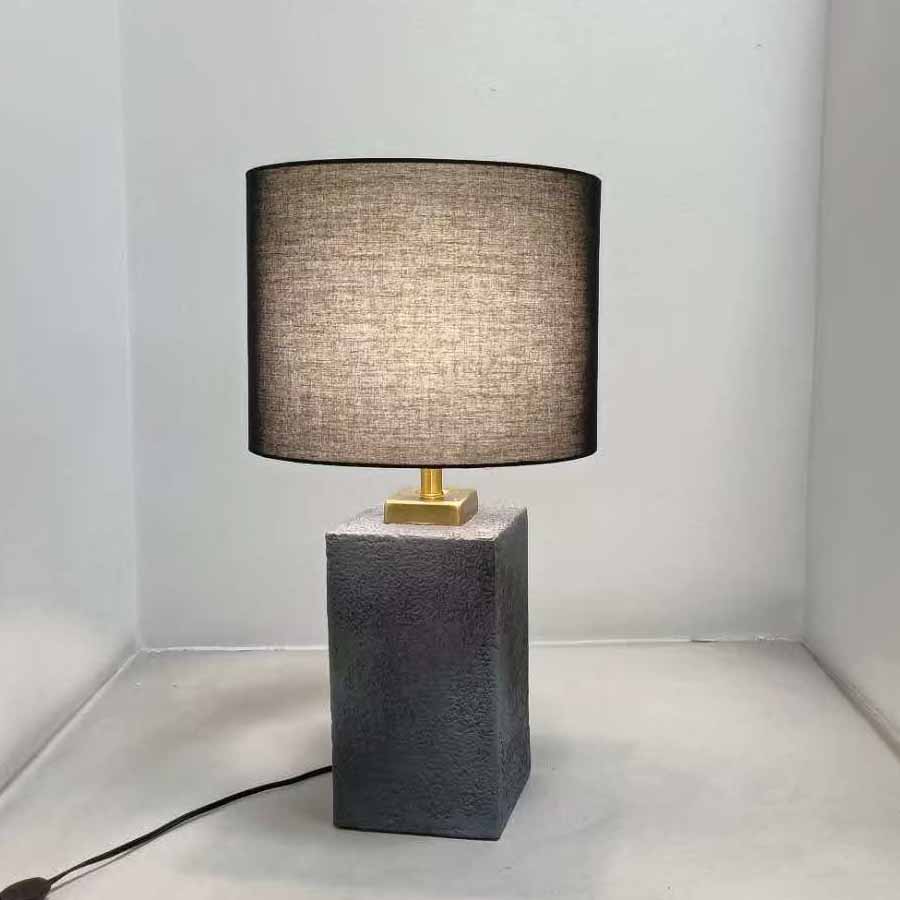 Industrial - Chic Ceramic Base Table Lamp: Blend of Textured Design & Warm Lighting