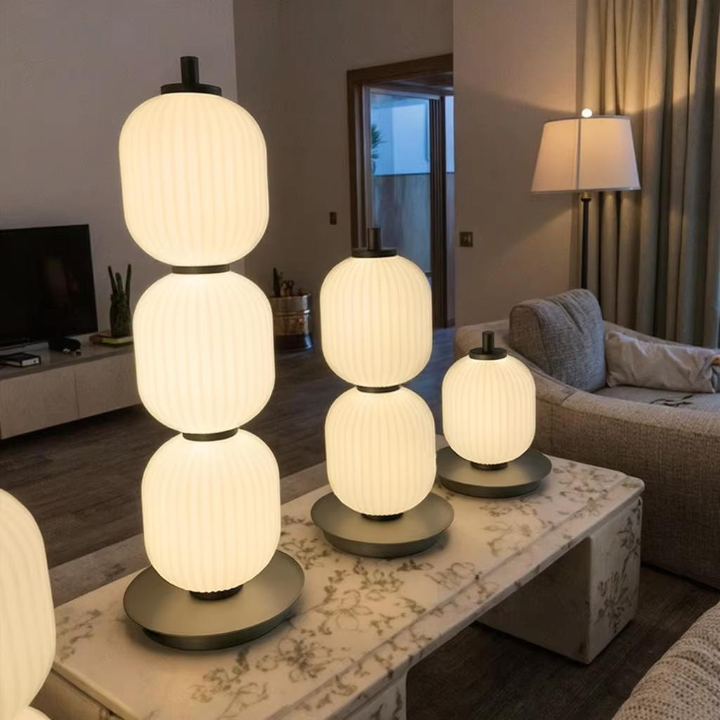 Modern Stacked Glass Table Lamp - A Fusion of Art and Functionality