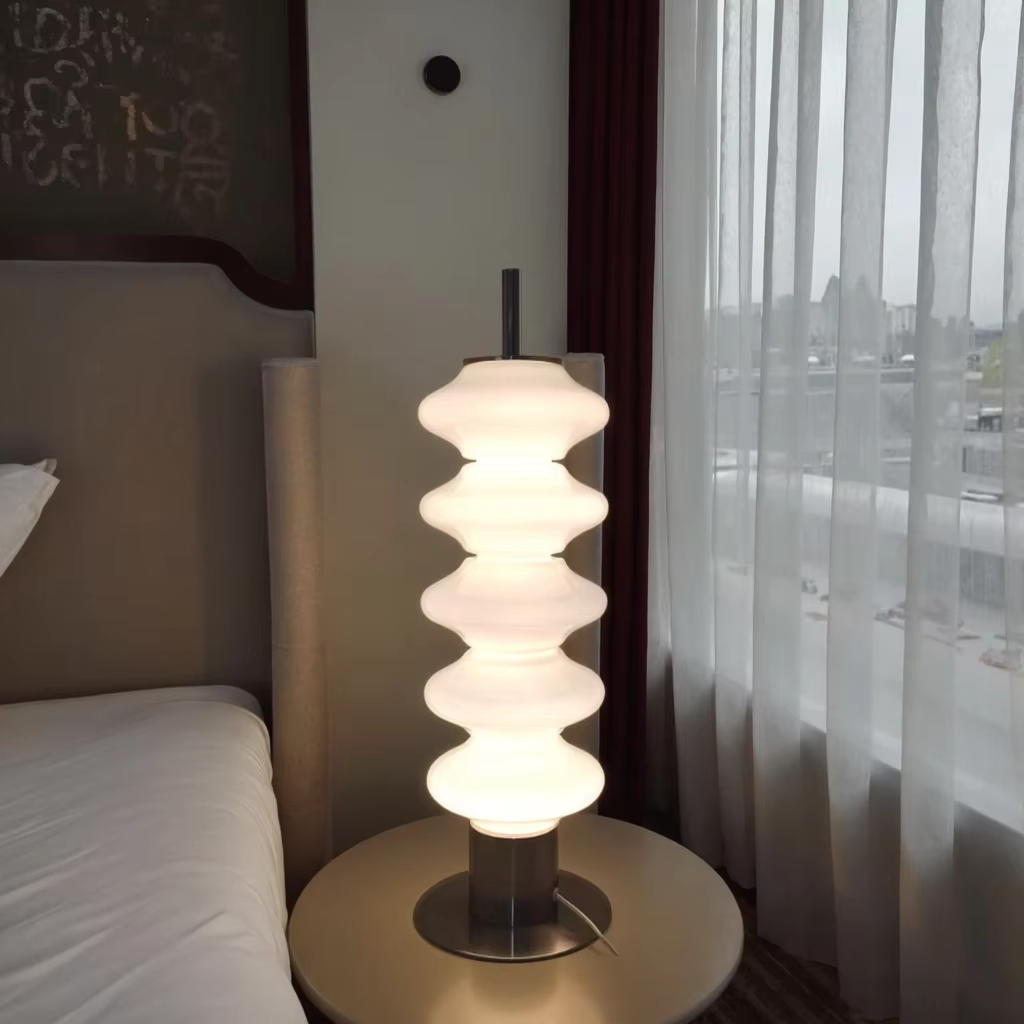 Modern Minimalist Milky White Glass and Sand-Nickel Metal Floor Lamp: An Artistic Choice with Intertwined Light and Shadow