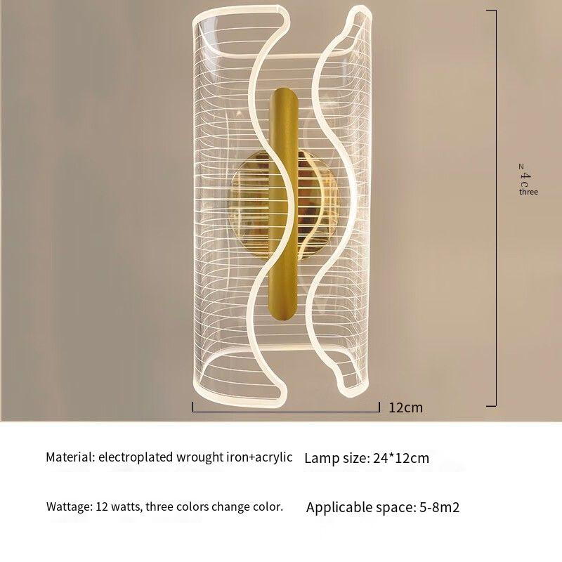 Modern Creative Acrylic & Wrought Iron Wall Lamp, Elevate Space Ambiance