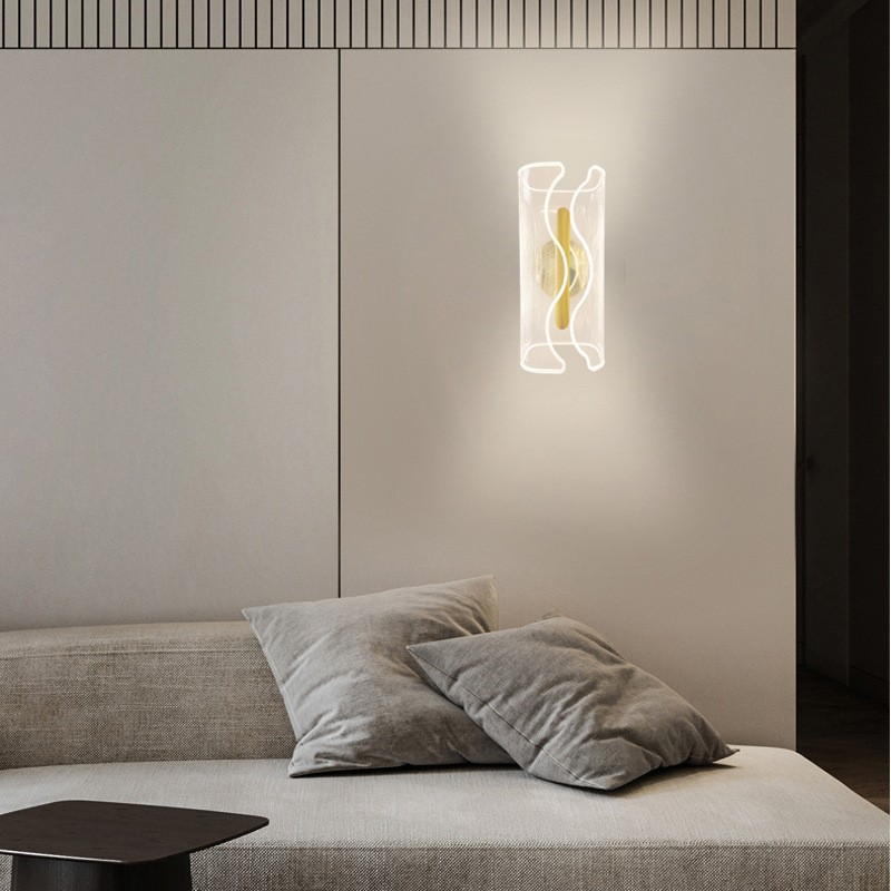 Modern Creative Acrylic & Wrought Iron Wall Lamp, Elevate Space Ambiance