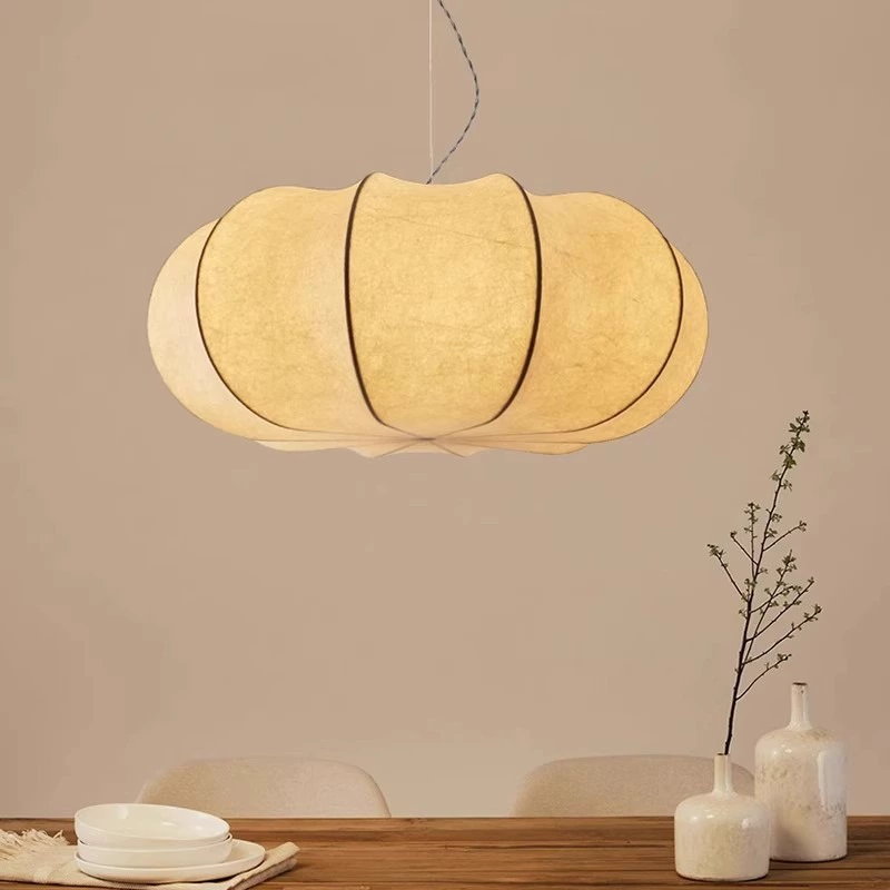 Handmade Silk Pumpkin Chandelier - Warm Ambient Japanese - Style Lighting