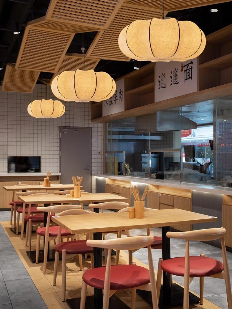 Handmade Silk Pumpkin Chandelier - Warm Ambient Japanese - Style Lighting