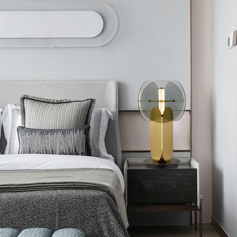 Elevate Your Space with the Exquisite Glass and Wrought Iron Table Lamp: A Fusion of Art and Functionality