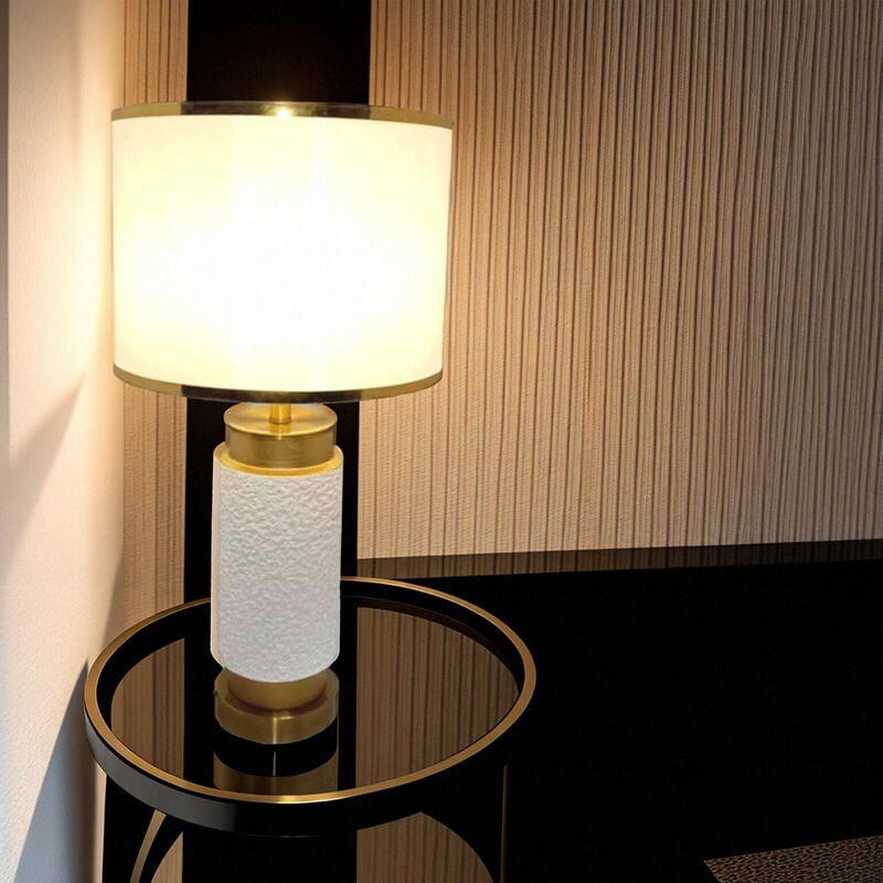 Modern Minimalist Ceramic & Metal Table Lamp