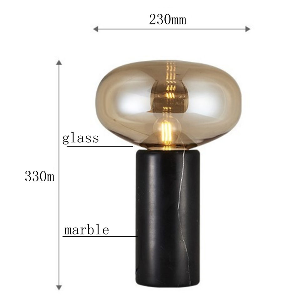 Modern Marble and Glass Table Lamp