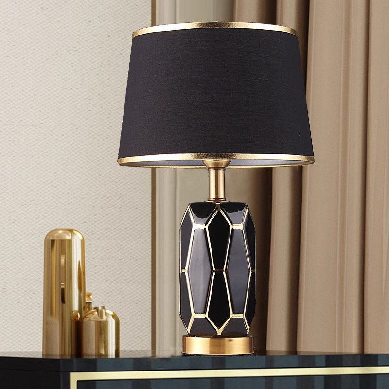 Black & White Ceramic Table Lamps with Metal Base - 300×470mm