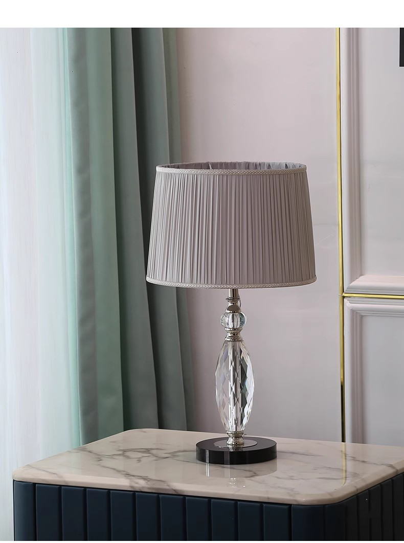 Elegant Crystal Table Lamp with Warm & White Dual Light Modes