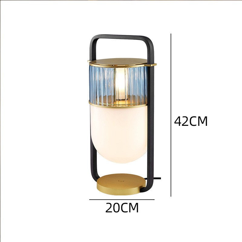 Modern Elegance: Dual - Shade Table Lamp with Metal Handle & Base