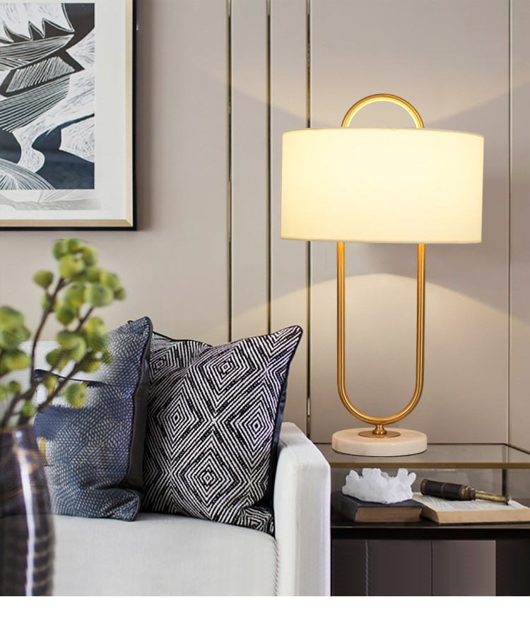 Modern Brass & Marble Table Lamp: Elevate Home Aesthetics with Timeless Design