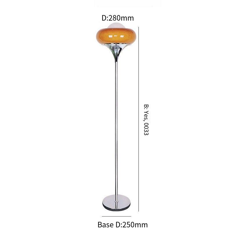 Modern Milk Tea - Colored Glass Floor Lamp with Chrome Accents