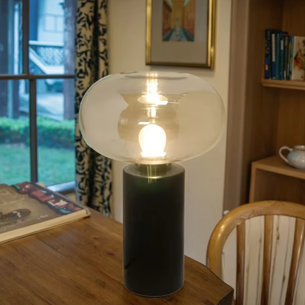 Modern Marble and Glass Table Lamp