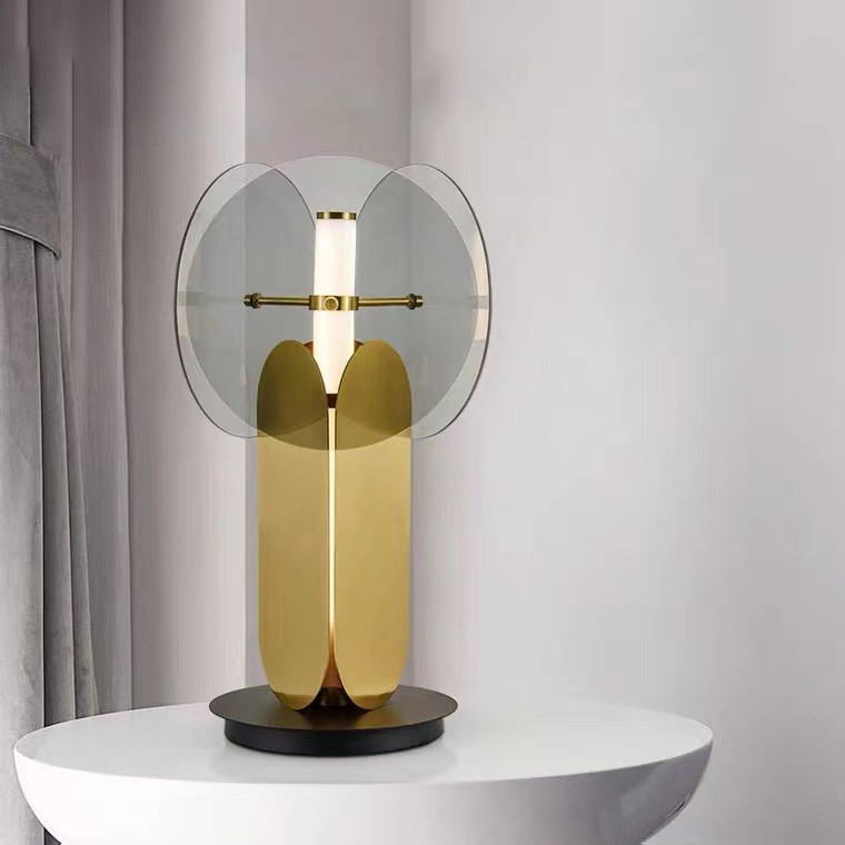Elevate Your Space with the Exquisite Glass and Wrought Iron Table Lamp: A Fusion of Art and Functionality