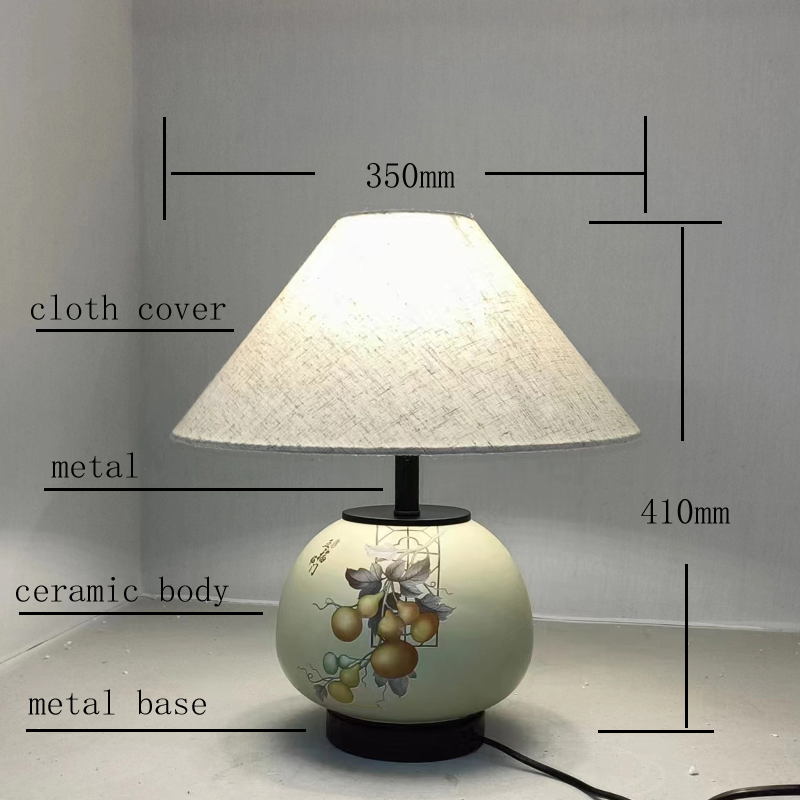 Hand - Painted Ceramic Table Lamp: Oriental Charm for Modern Spaces