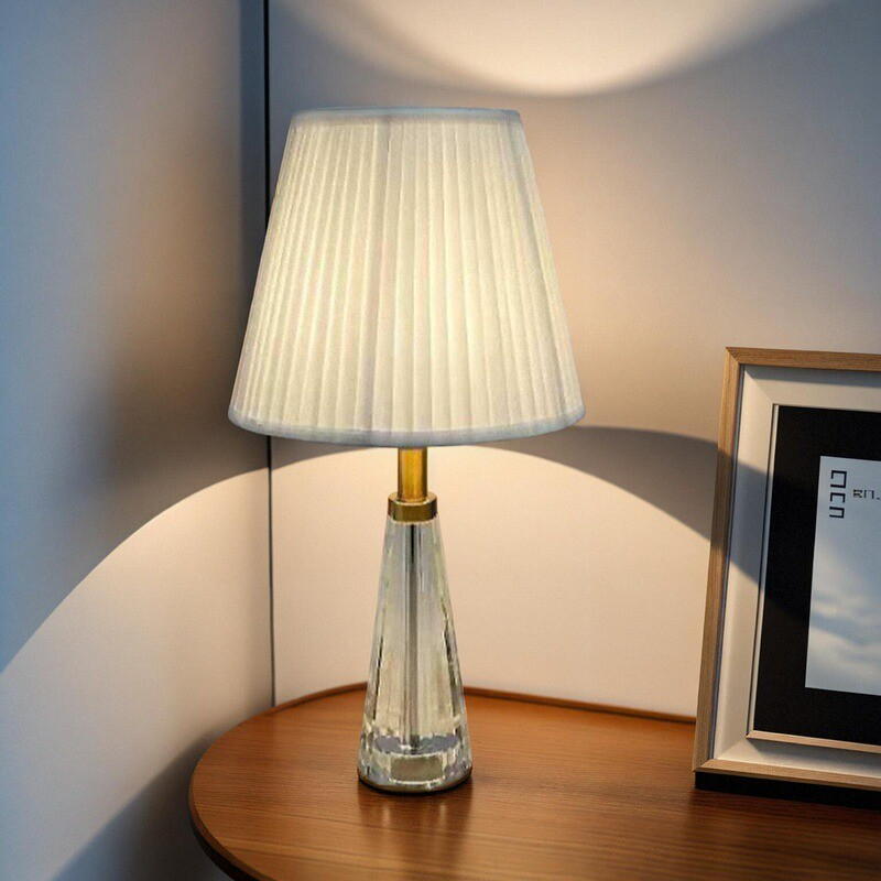 Crystal - Column Table Lamp with Fabric Shade