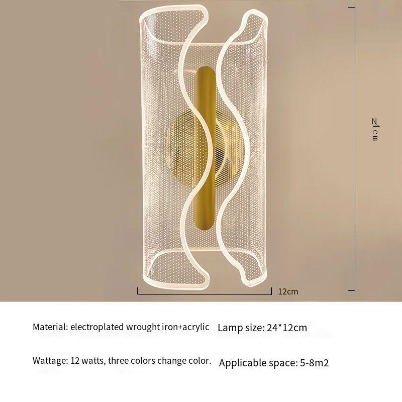Modern Creative Acrylic & Wrought Iron Wall Lamp, Elevate Space Ambiance