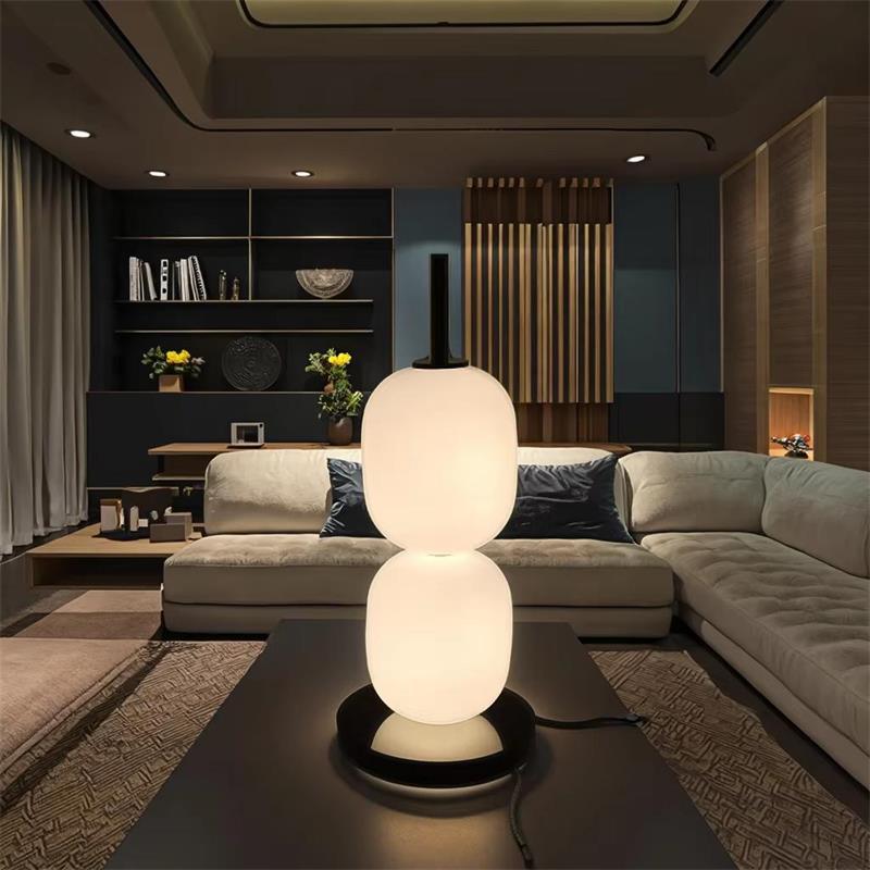Minimalist Milk - White Glass Table Lamp: Marble Base & 20W LED for Modern Calm
