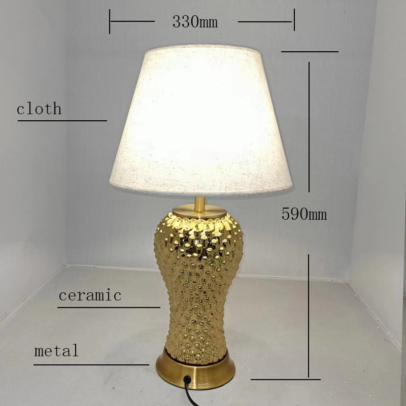 Luxury Gold Ceramic Table Lamp with Linen Shade