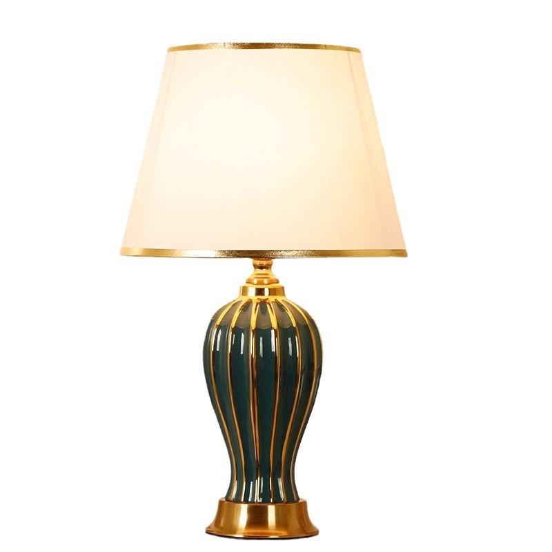Luxury Ceramic Table Lamp with Gold Accents