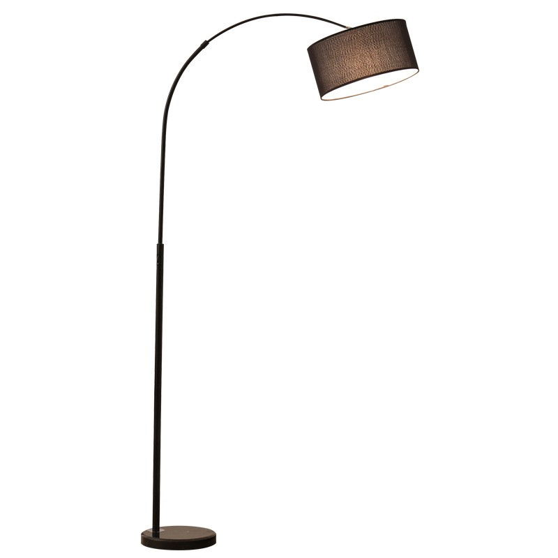 Modern Black Marble Base Floor Lamp with 330mm Fabric Shade - Elevate Home Ambiance