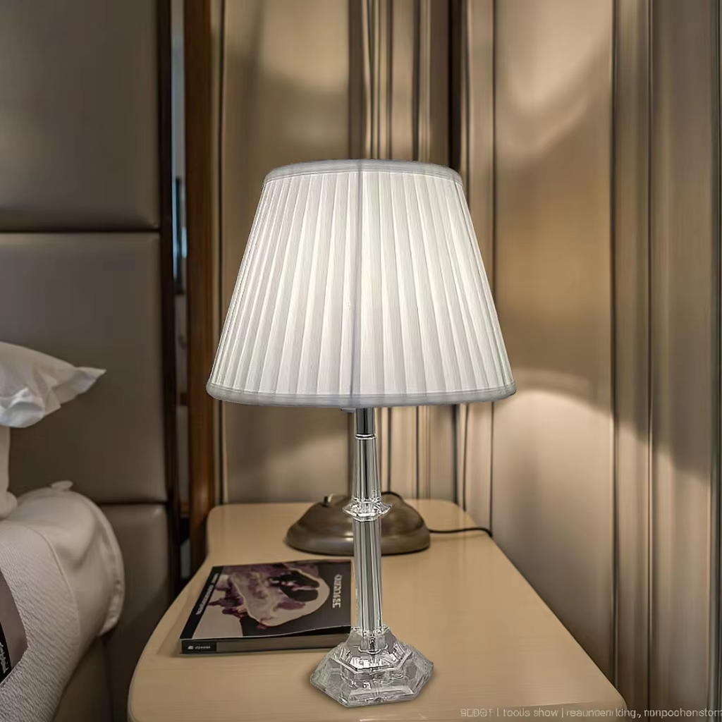 Crystal Glass Table Lamp: Elevate Bedroom Elegance
