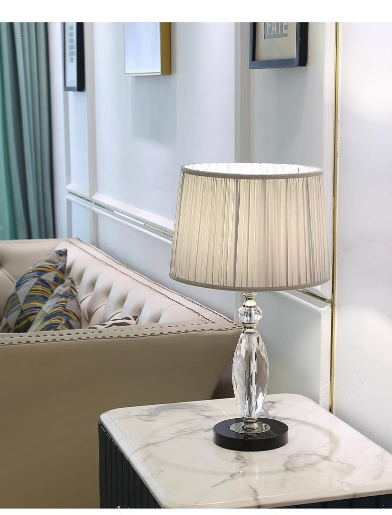 Elegant Crystal Table Lamp with Warm & White Dual Light Modes