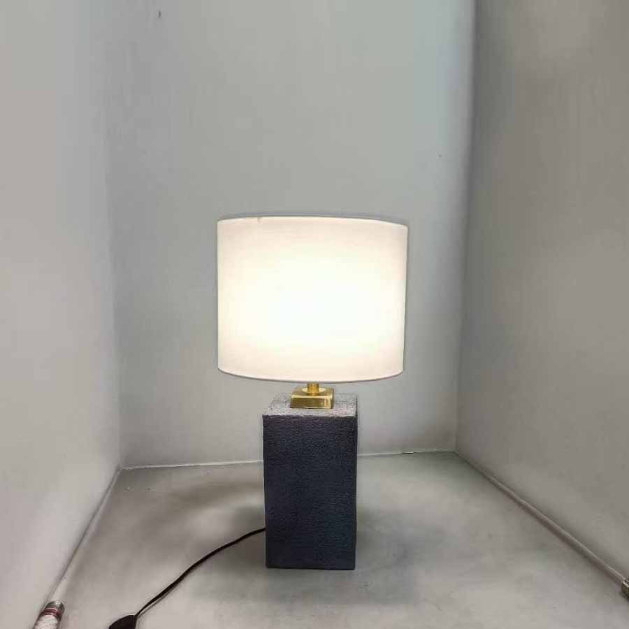 Industrial - Chic Ceramic Base Table Lamp: Blend of Textured Design & Warm Lighting
