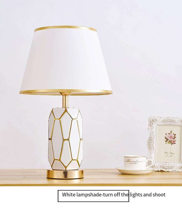 Black & White Ceramic Table Lamps with Metal Base - 300×470mm